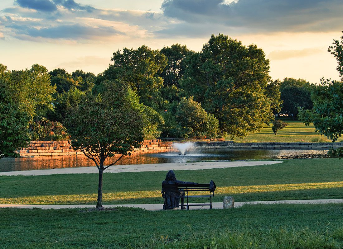 Olathe, KS - Benjamin Franklin Statue in Olathe Community Center Park in Kansas